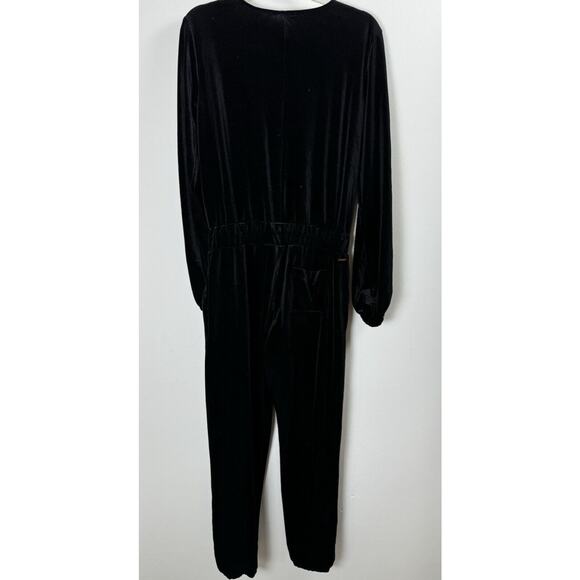 n:Philanthropy Black Velvet Holiday Party Old Money Glam Modern Goth Jumpsuit M - Picture 6 of 11